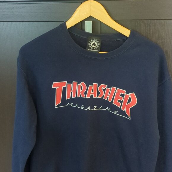 Women's Thrasher Navy Blue Men's Sweatshirt - Size Small Like New - Picture 3 of 5